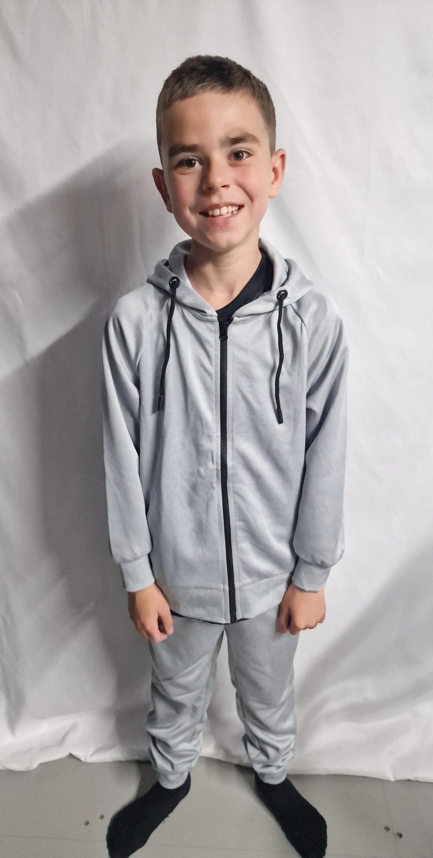 Kids Grey Zip Through Tracksuit