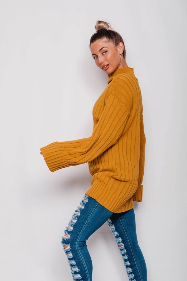 Mustard Oversized Rib Knit Jumper