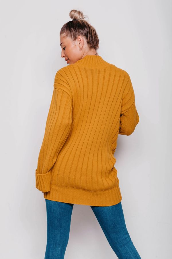 Mustard Oversized Rib Knit Jumper