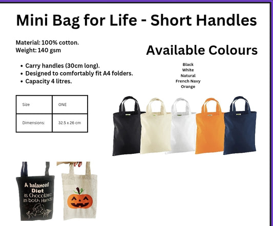 Personalised Small and Large Tote Bags - 5 colours