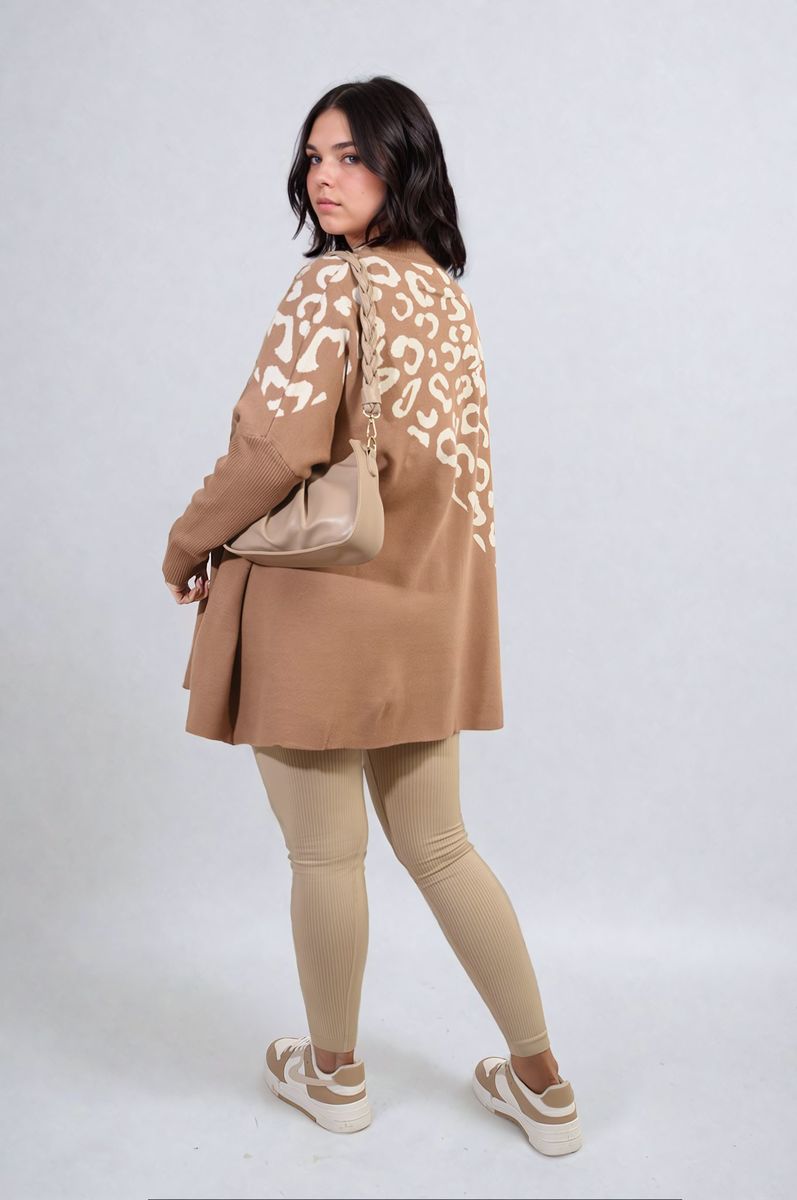 Curve Abigail Leopard Print Knitted Long Sleeve Jumper - 3 colours