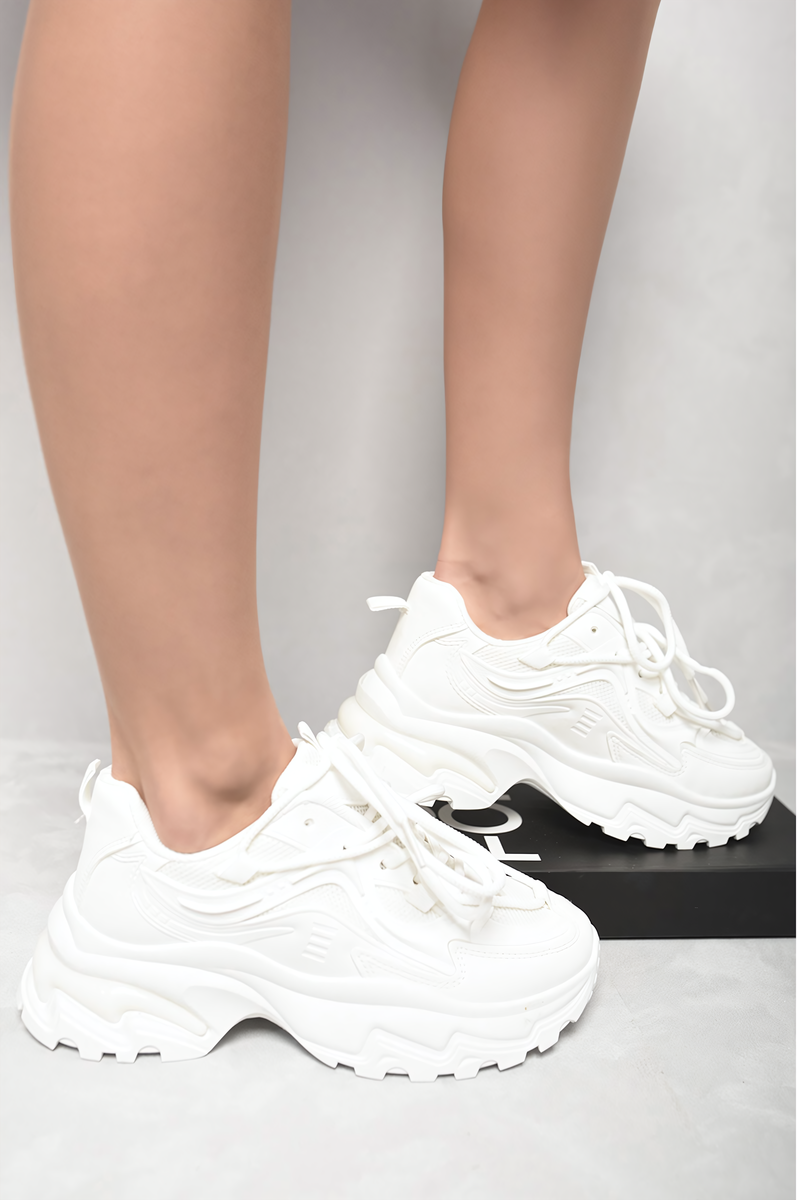 Adriana Lace-up Front Chunky Trainers - 2 colours