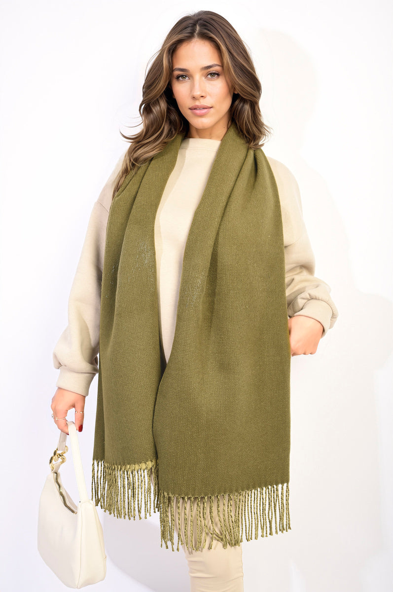 Aisha Winter Oversized Scarf with Tassel - 3 colours