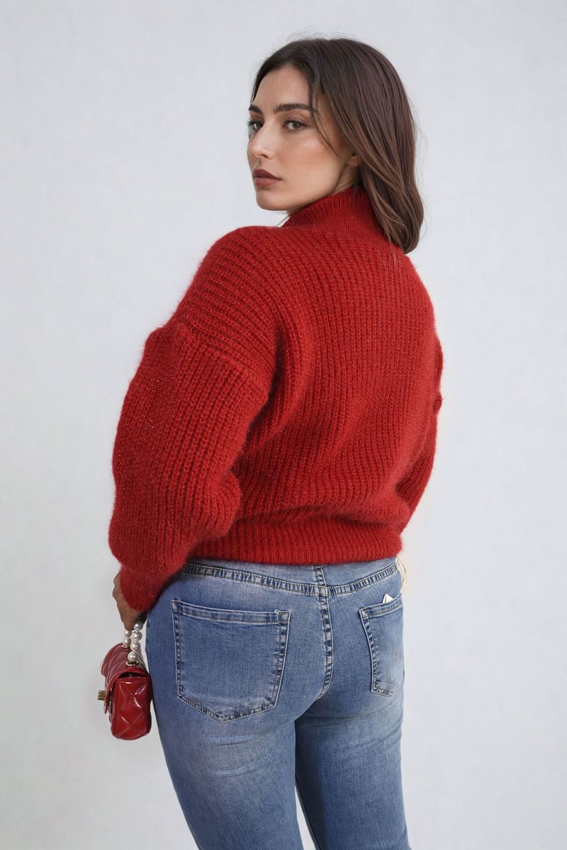 Alejandra Buttons Long Sleeves Chunky Knit Top - 7 colours