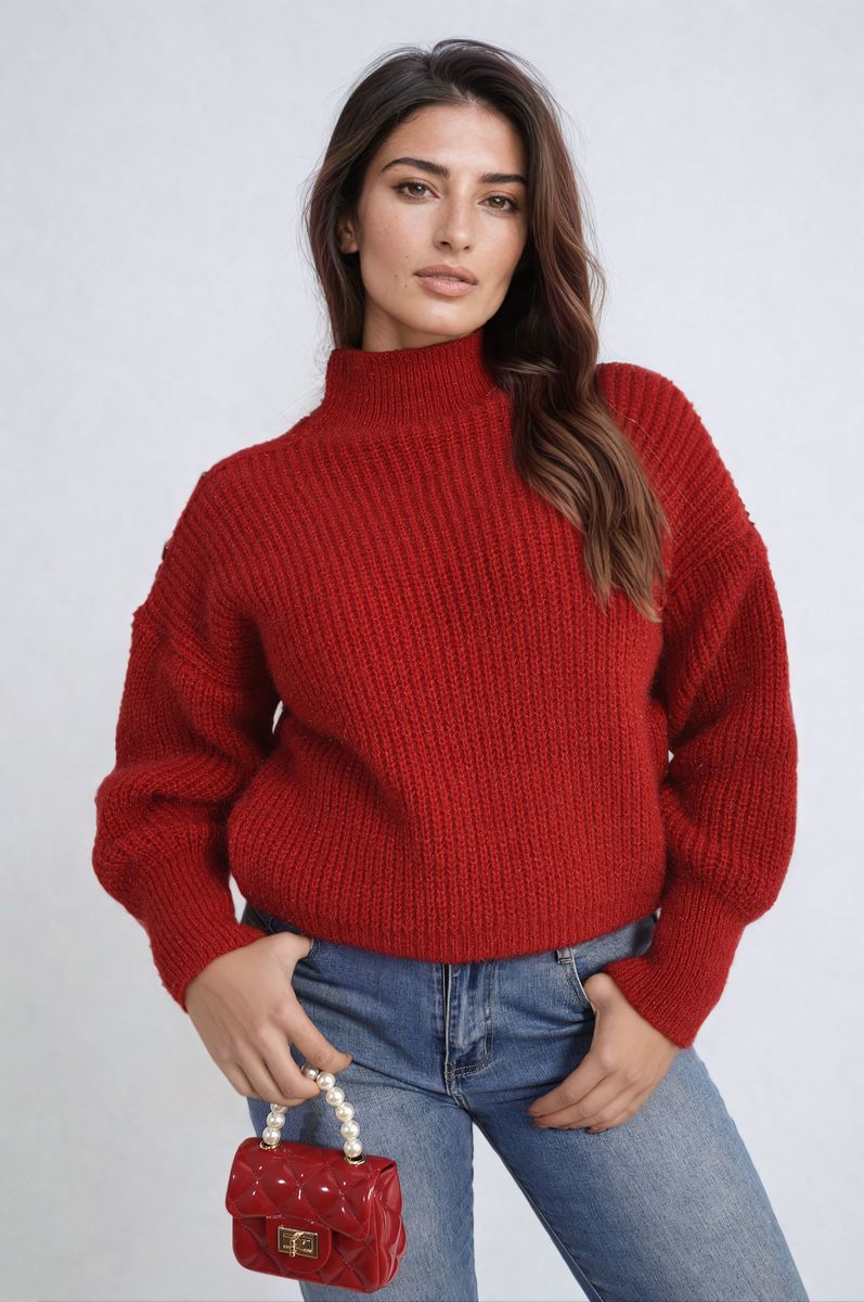 Alejandra Buttons Long Sleeves Chunky Knit Top - 7 colours