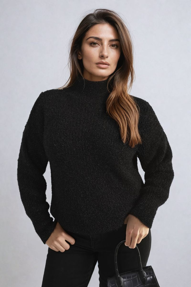 Alejandra Buttons Long Sleeves Chunky Knit Top - 7 colours