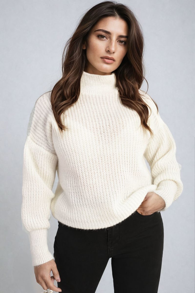 Alejandra Buttons Long Sleeves Chunky Knit Top - 7 colours