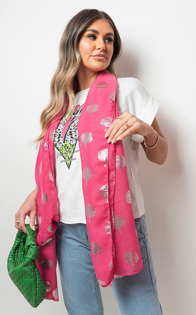 Alexandra Sparkle Tree Print Wrap Scarf - 5 colours