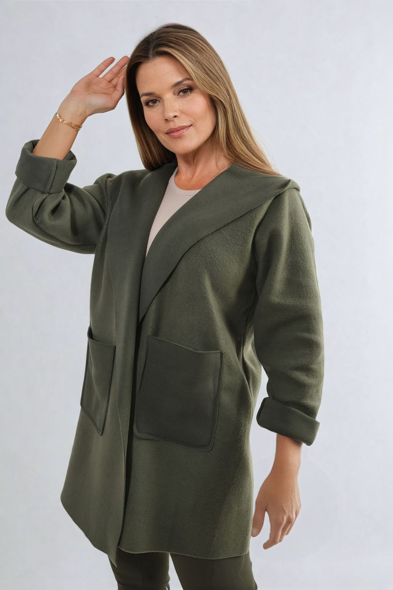 Alma Open Front Folded Sleeve Jacket with Pockets - 5 colours