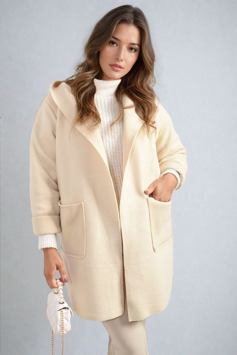 Alma Open Front Folded Sleeve Jacket with Pockets - 5 colours