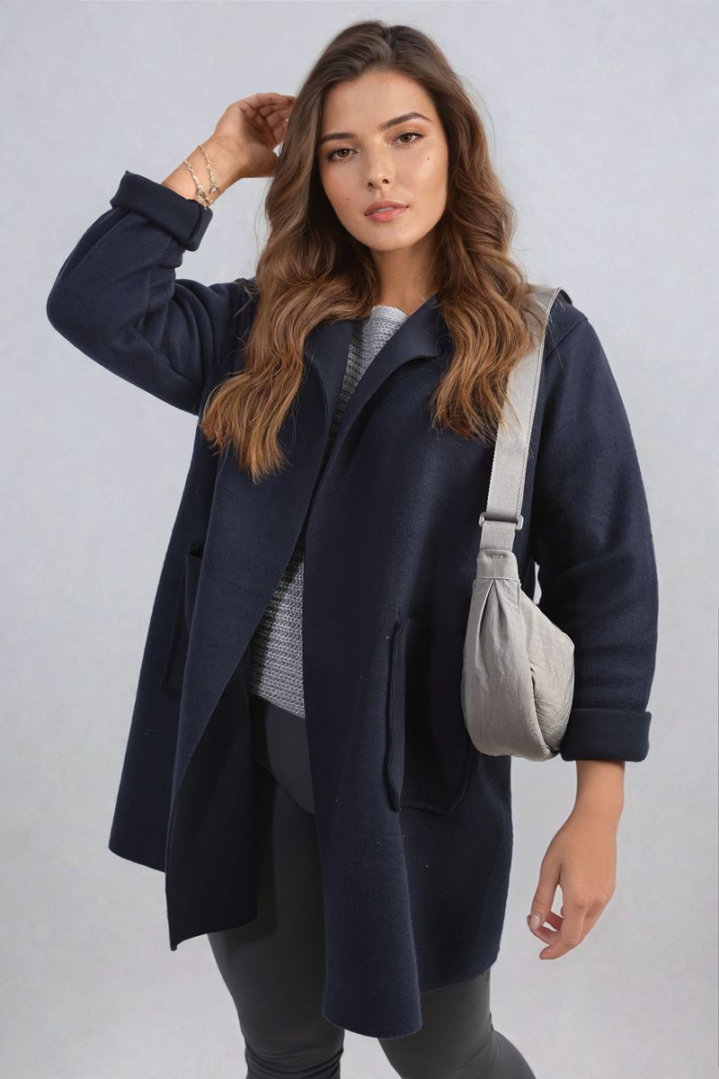 Alma Open Front Folded Sleeve Jacket with Pockets - 5 colours