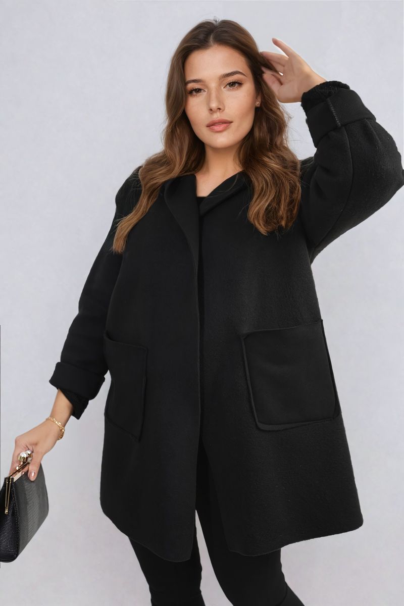 Alma Open Front Folded Sleeve Jacket with Pockets - 5 colours