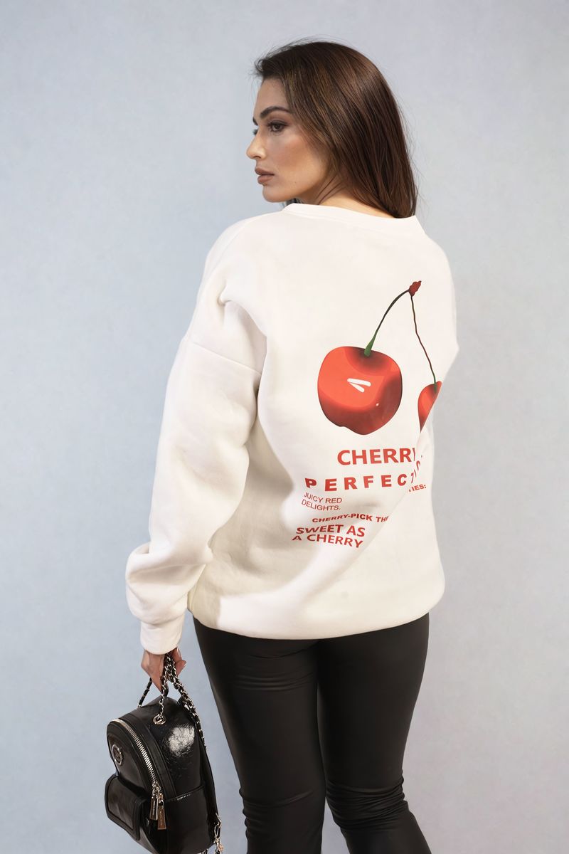 Amanda Cherry Printed Front and Back Design Oversized Knitted Jumper - 2 colours