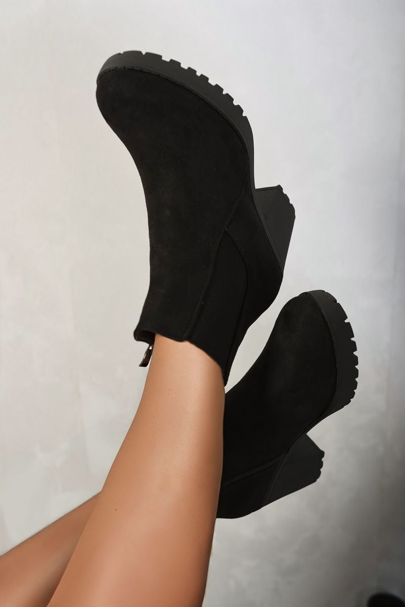 Andrea Block Chunky Heel Ankle Boots -2 colours