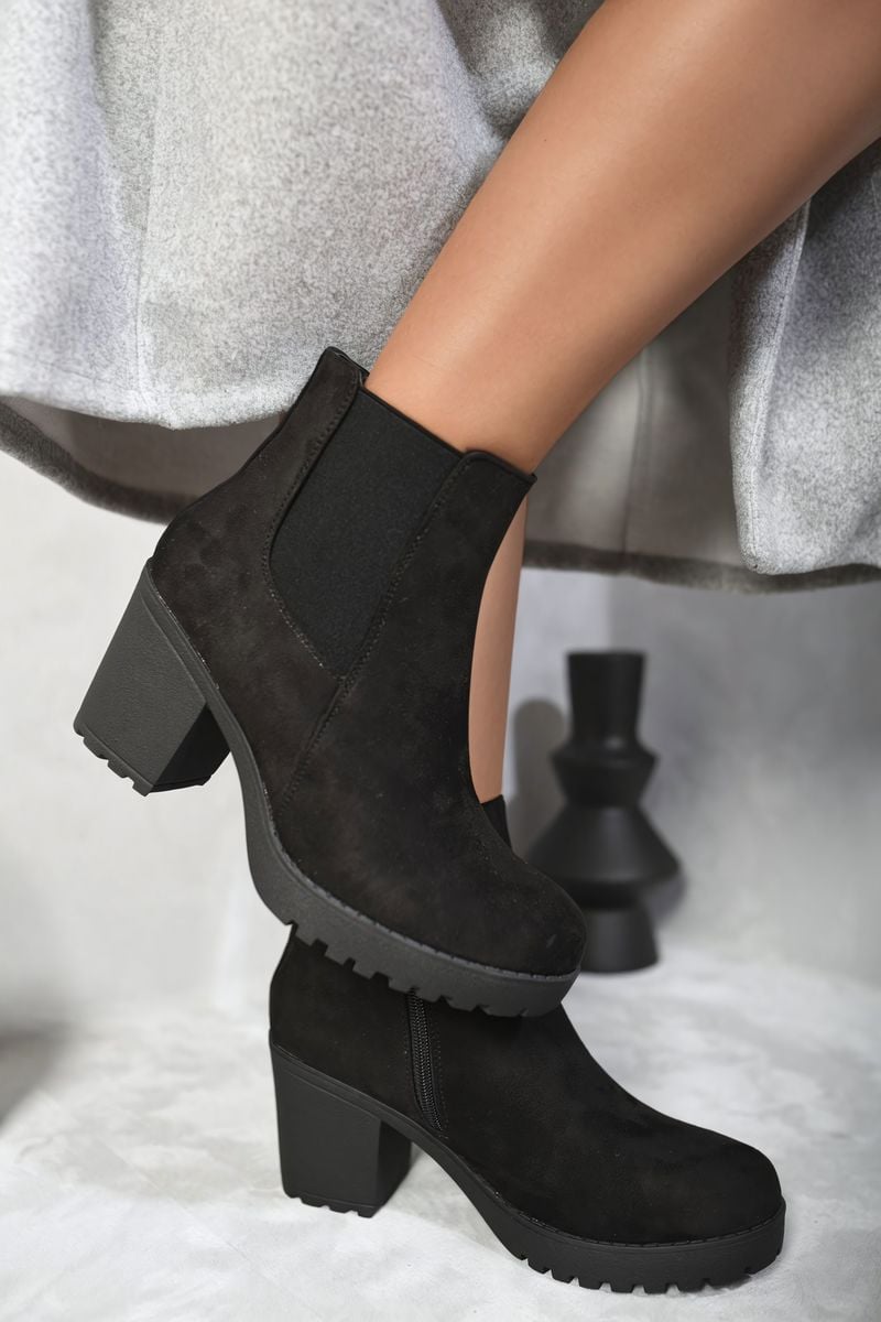 Andrea Block Chunky Heel Ankle Boots -2 colours