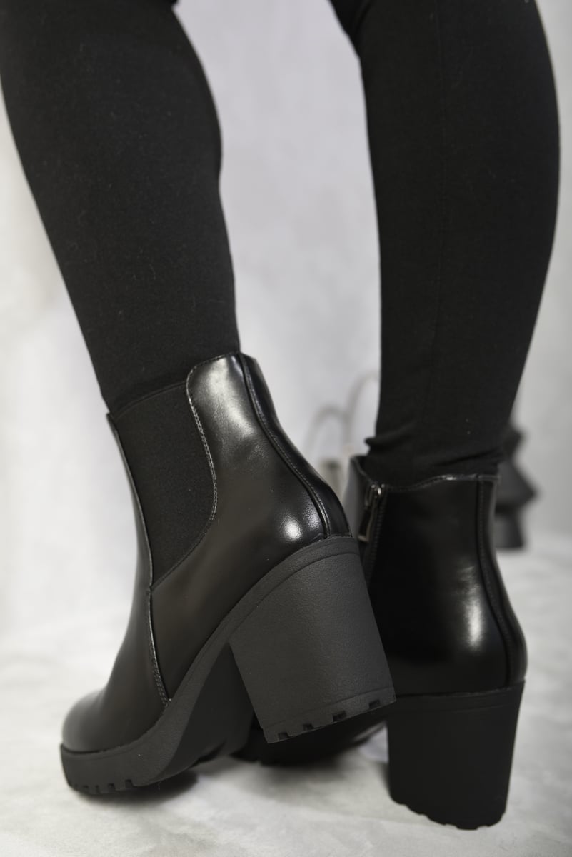 Andrea Block Chunky Heel Ankle Boots -2 colours