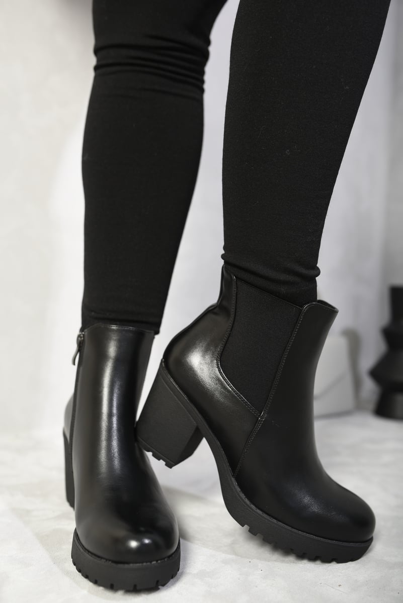 Andrea Block Chunky Heel Ankle Boots -2 colours