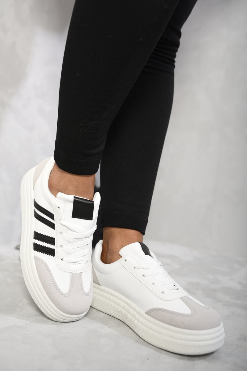 Annie Striped Lace Up Trainers