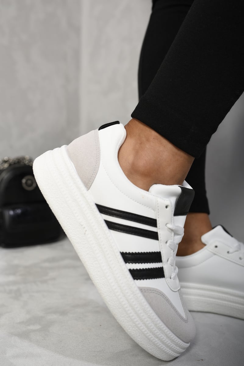 Annie Striped Lace Up Trainers