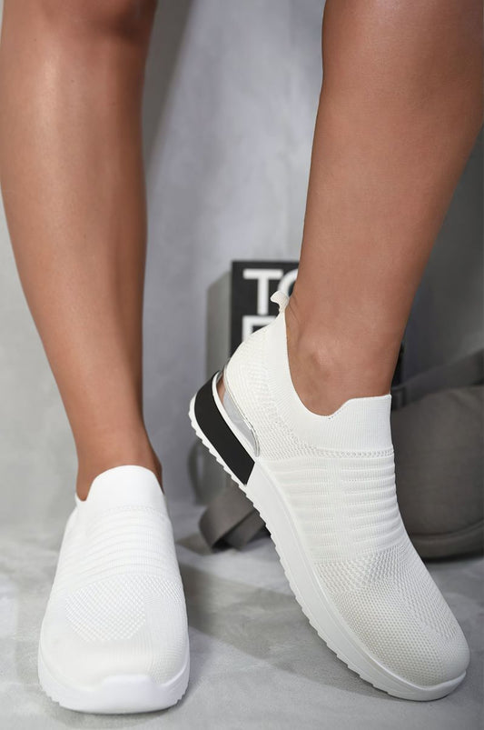 Bethany Slip On Sock Wedge Trainers