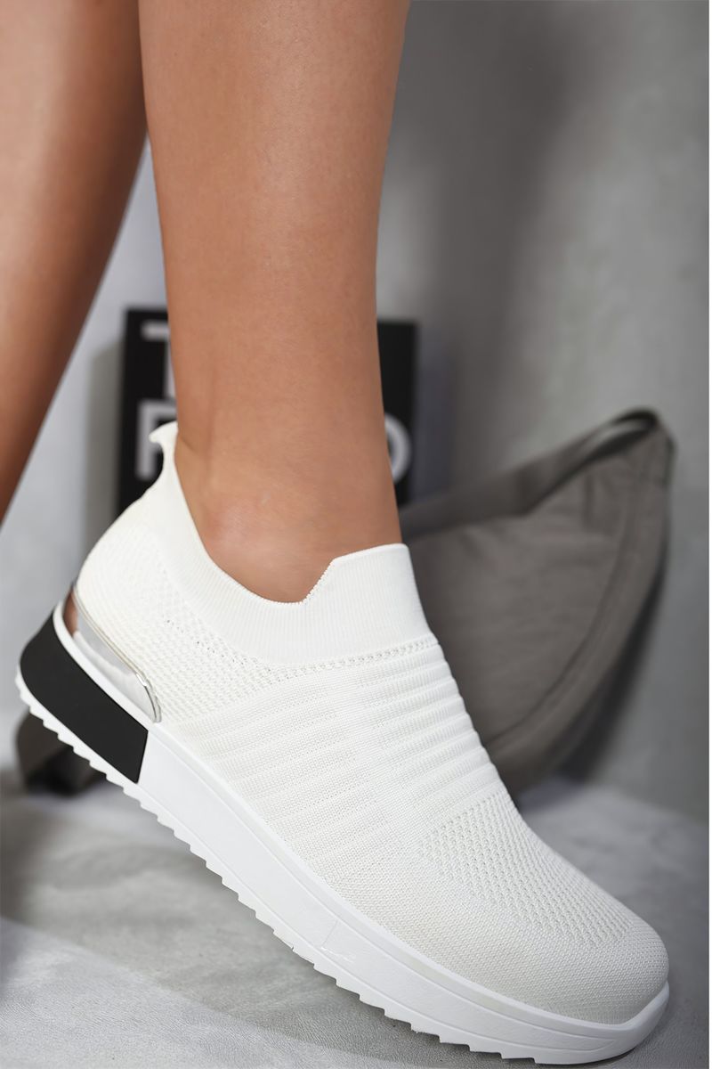 Bethany Slip On Sock Wedge Trainers