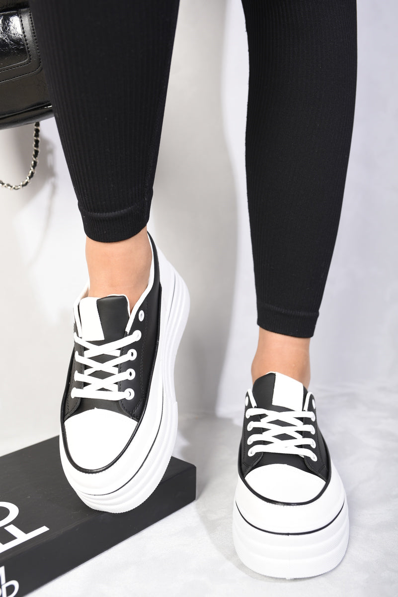 Breanna Platform Wedge Lace Up Trainers - 5 colours