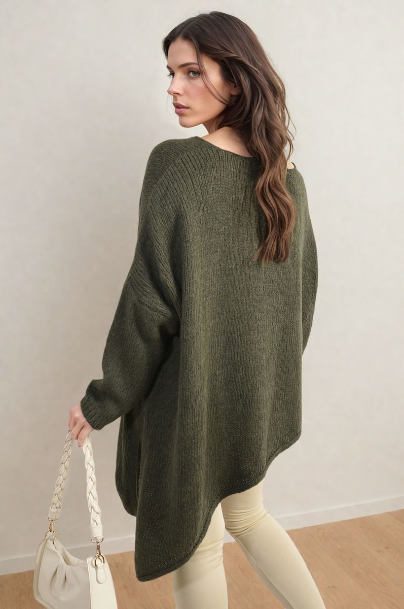 Brynn Asymmetric Oversized Knitted Jumper - 4 colours