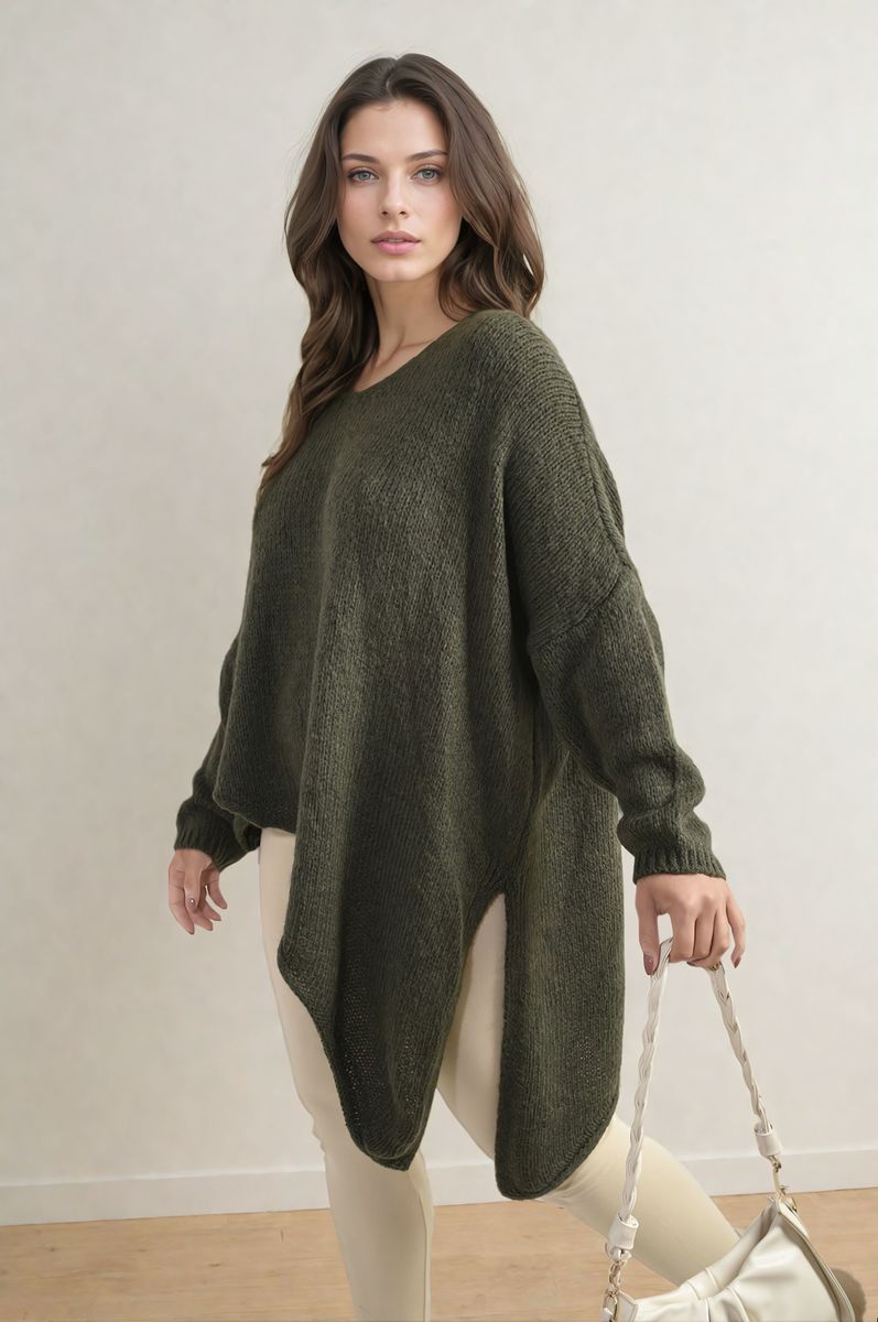 Brynn Asymmetric Oversized Knitted Jumper - 4 colours