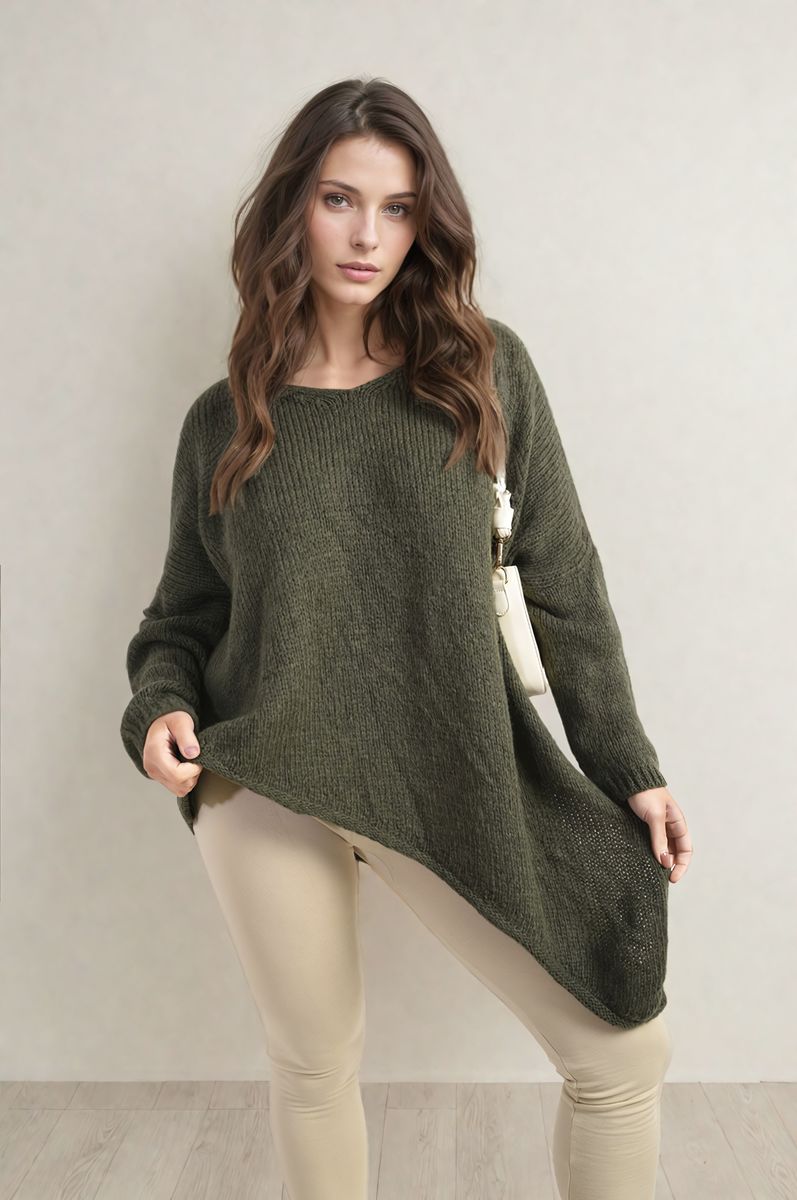 Brynn Asymmetric Oversized Knitted Jumper - 4 colours