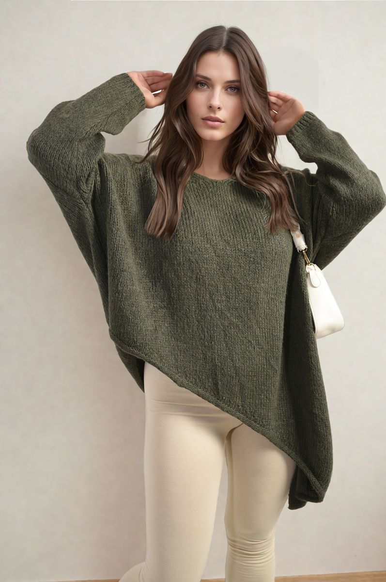 Brynn Asymmetric Oversized Knitted Jumper - 4 colours