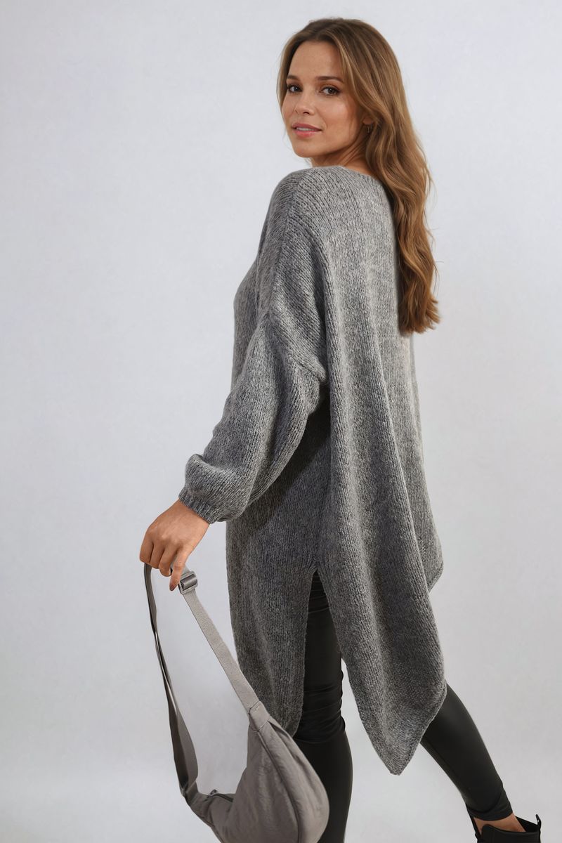 Brynn Asymmetric Oversized Knitted Jumper - 4 colours