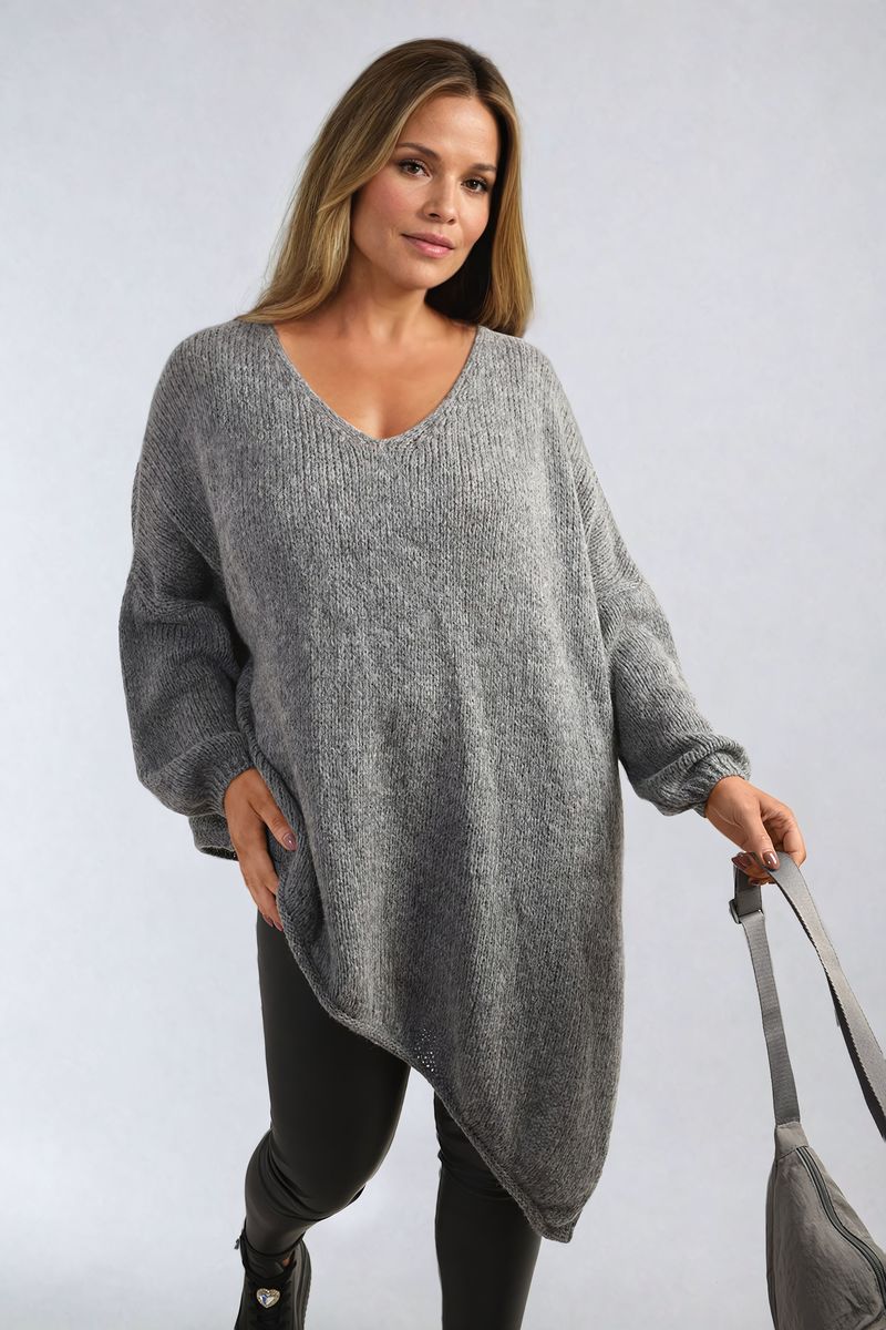 Brynn Asymmetric Oversized Knitted Jumper - 4 colours