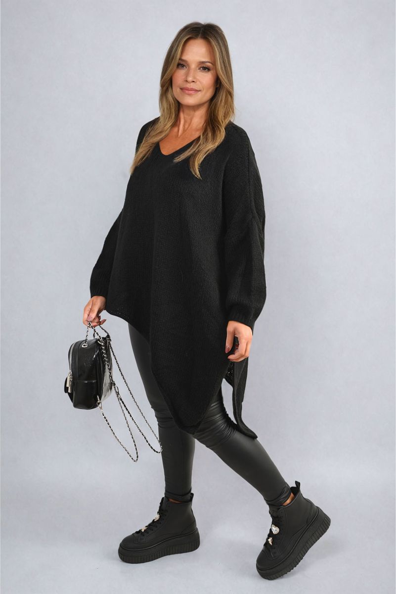 Brynn Asymmetric Oversized Knitted Jumper - 4 colours