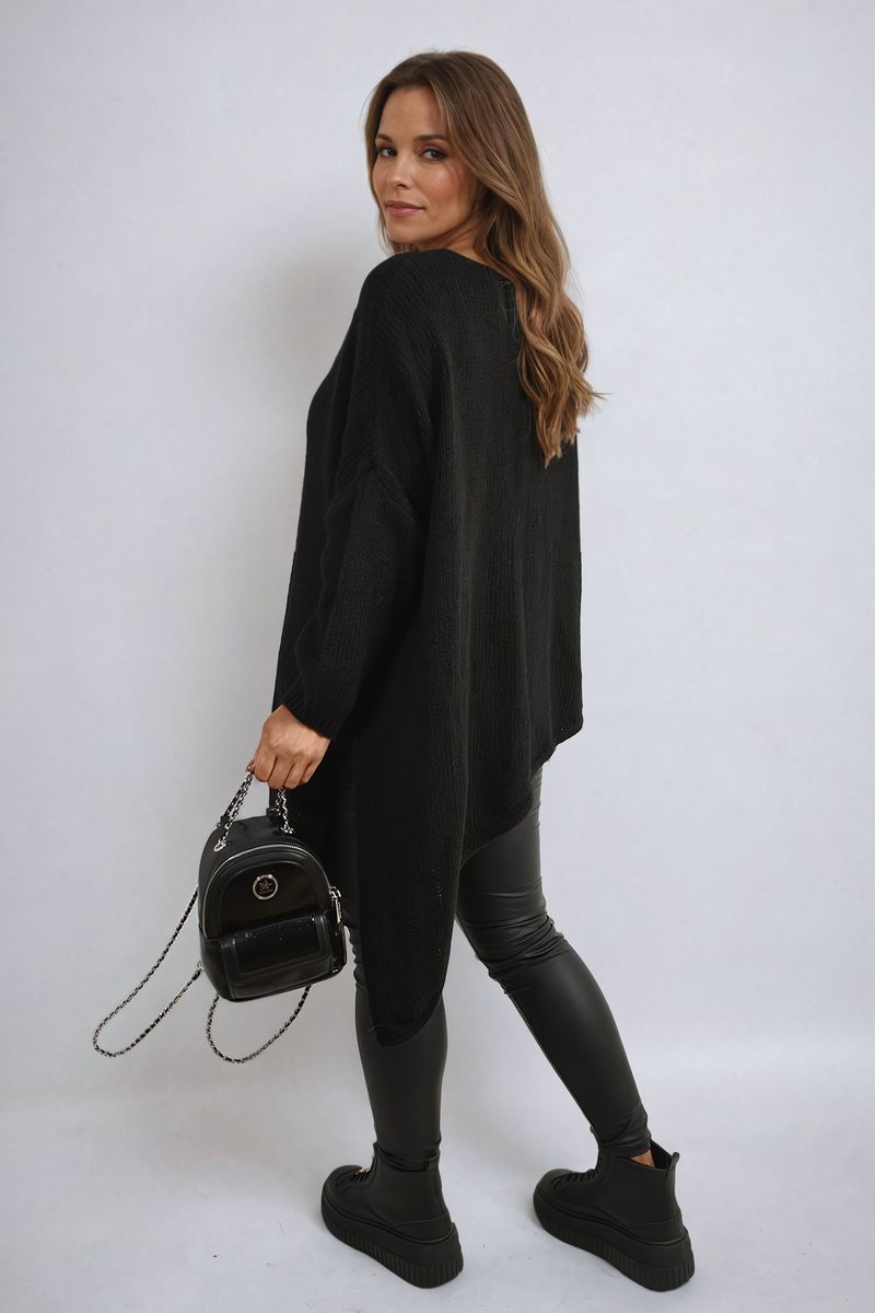 Brynn Asymmetric Oversized Knitted Jumper - 4 colours