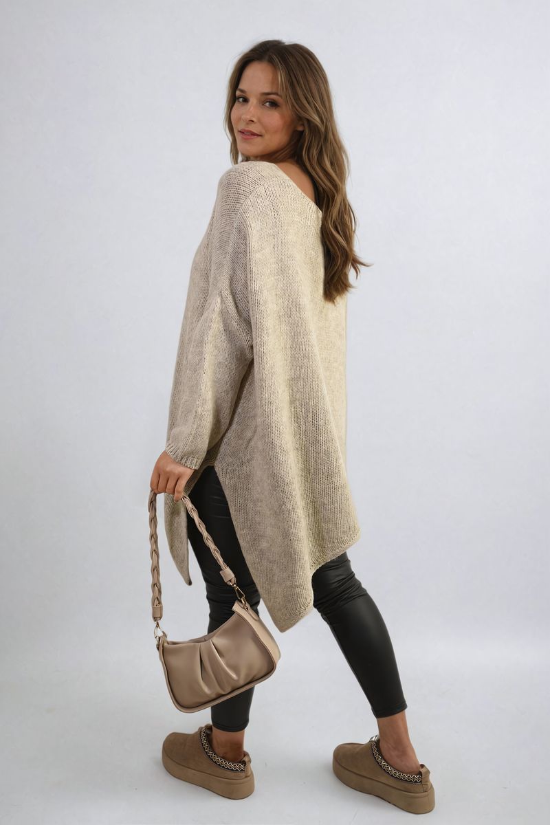 Brynn Asymmetric Oversized Knitted Jumper - 4 colours