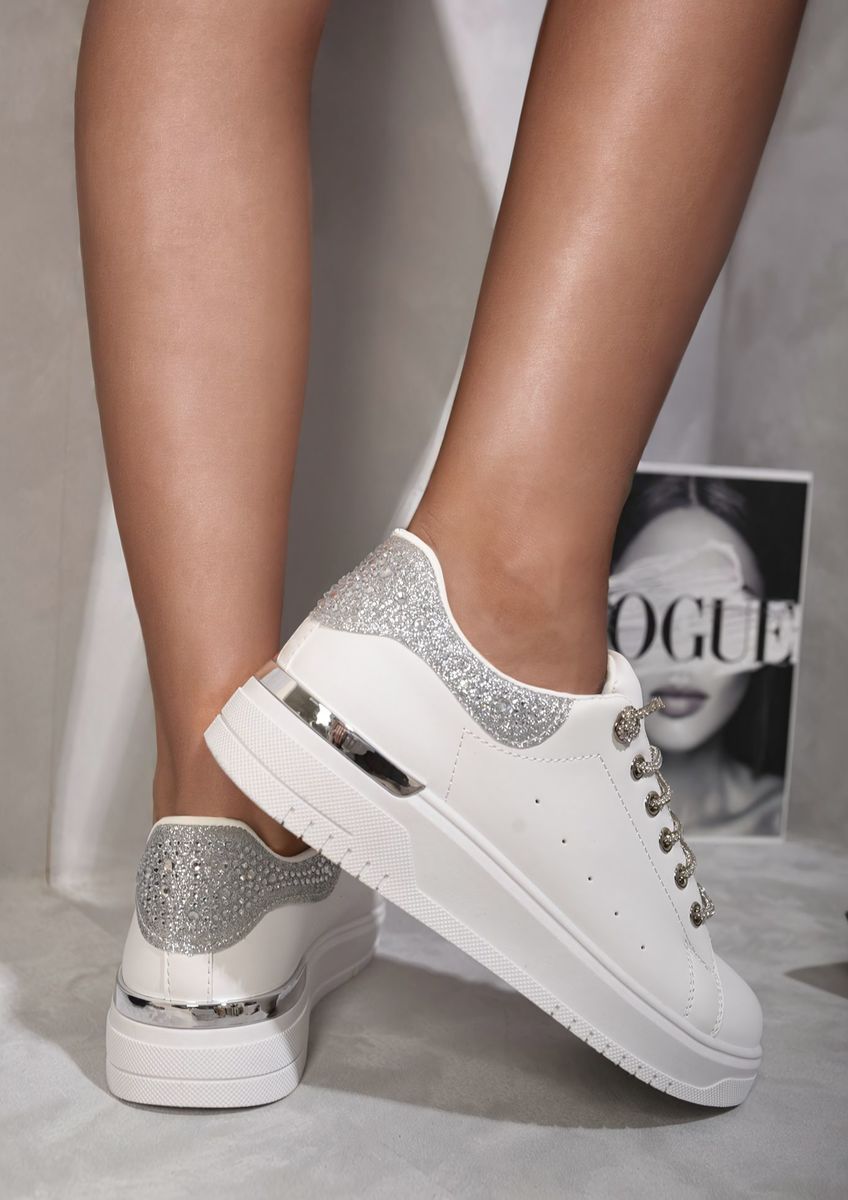 Callie Embellished Lace Platform Trainers - 3 colours