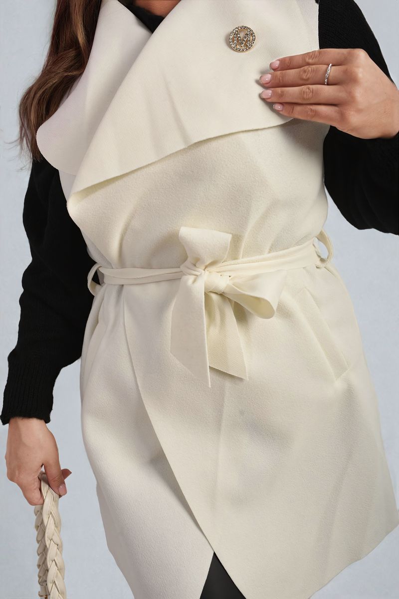 Camila Wide Lapel Sleeveless Belted Jacket - 6 colours