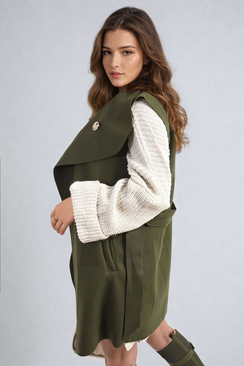 Camila Wide Lapel Sleeveless Belted Jacket - 6 colours