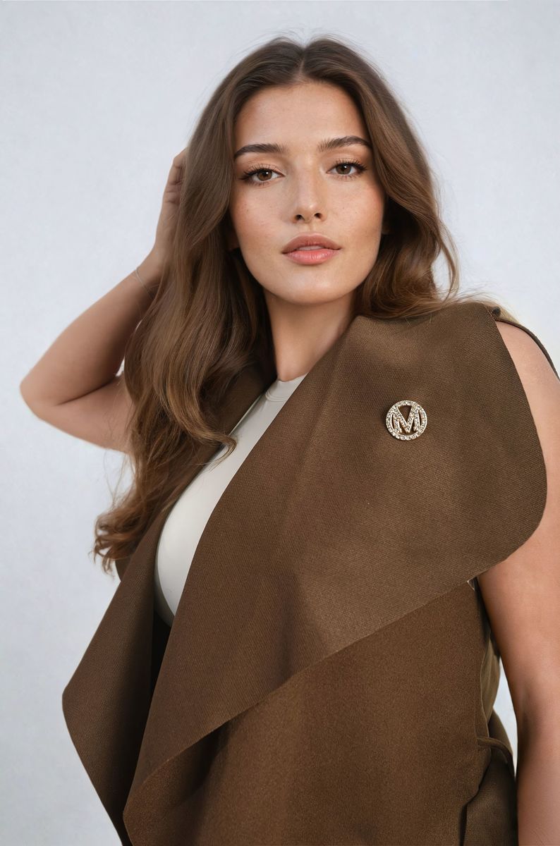 Camila Wide Lapel Sleeveless Belted Jacket - 6 colours