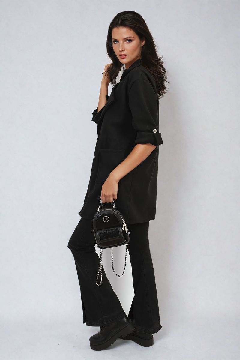 Curve Camryn Roll Tab Sleeve Drawstring Waist Open Front Trench Coat Jacket - 6 colours