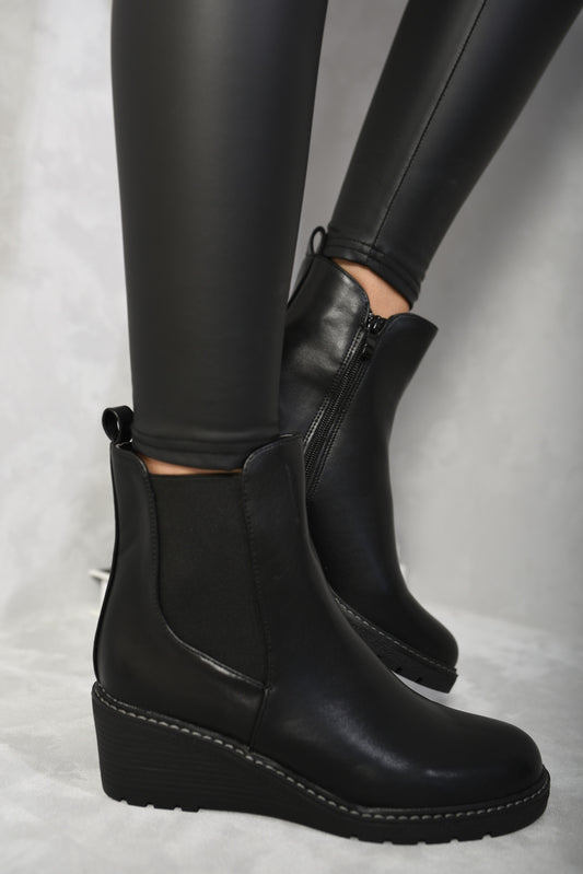 Cecilia Low Wedge Ankle Boots