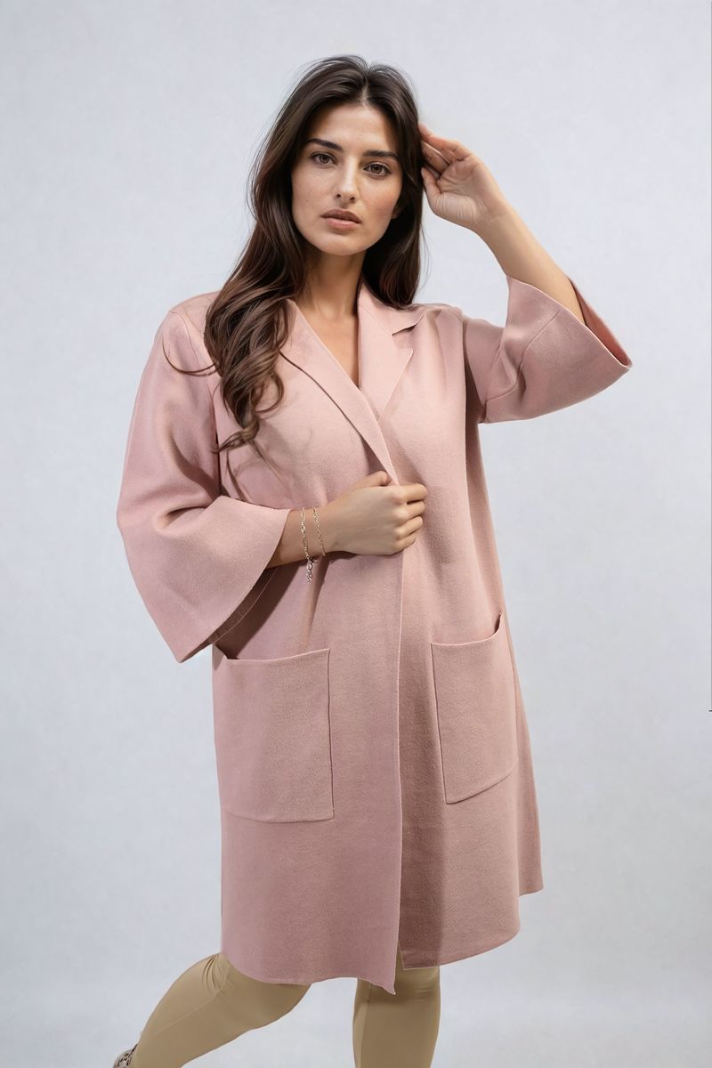 Curve Cheryl Open Front Longline Knitted Cardigan with Front Pockets - 5 colours