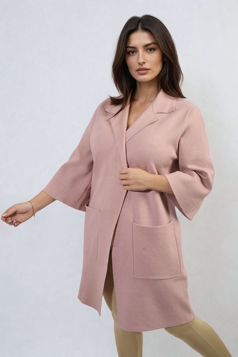 Curve Cheryl Open Front Longline Knitted Cardigan with Front Pockets - 5 colours