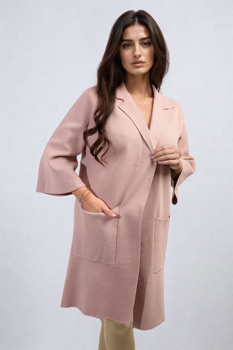 Curve Cheryl Open Front Longline Knitted Cardigan with Front Pockets - 5 colours