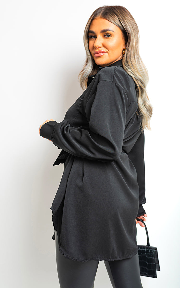 Oversized Button Front Belted Top - 5 colours