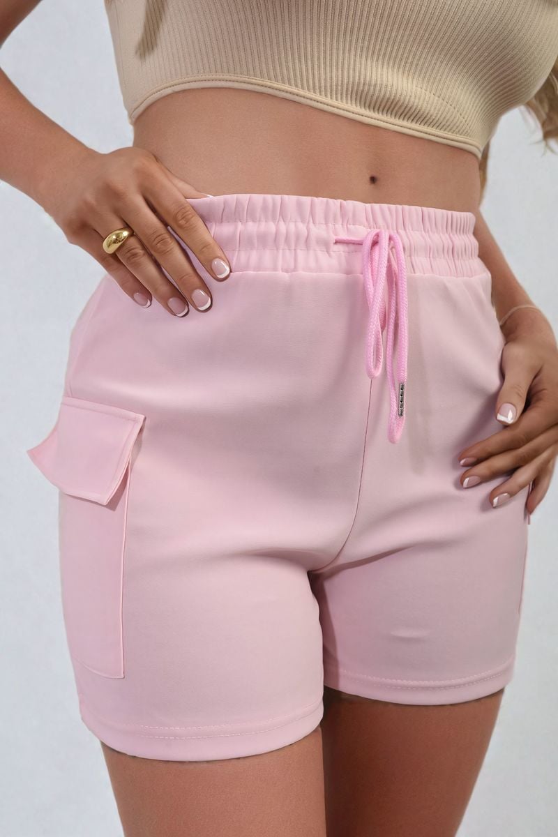 Dulce Elastic Waist Drawstring Pocket Detail Shorts - 6 colours