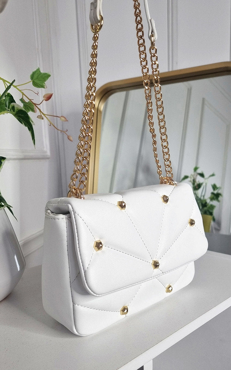 Elisa Studded with Chain Detail Handbag - 3 colours