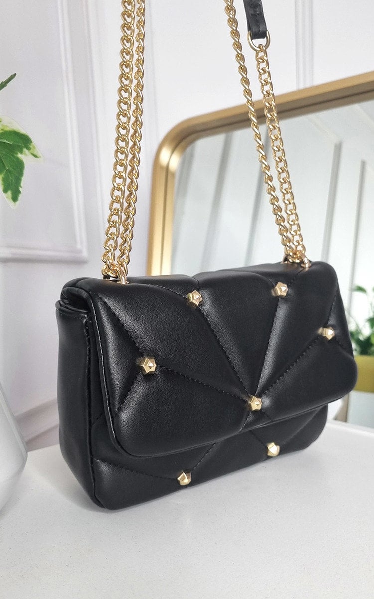 Elisa Studded with Chain Detail Handbag - 3 colours