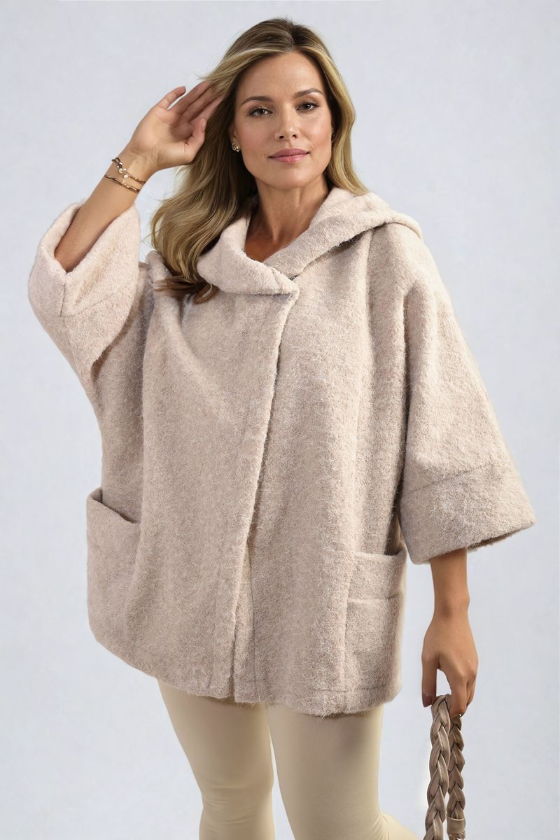 Elle Cowl Neck Oversized Cape Jacket - 3 colours