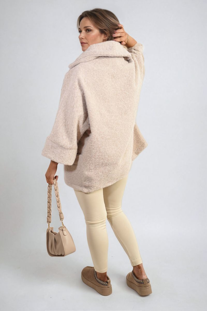 Elle Cowl Neck Oversized Cape Jacket - 3 colours